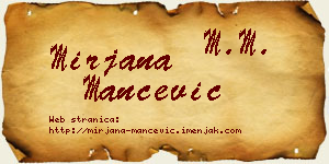 Mirjana Mančević vizit kartica